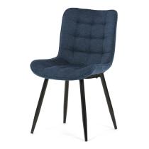 AUTRONIC HC-462 BLUE2 Židle jídelní, modrá látka, černé kovové nohy