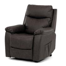 AUTRONIC TV-5874 BR Křeslo polohovací, eletrické, 3 motory, hnědá látka v dekoru broušené kůže.