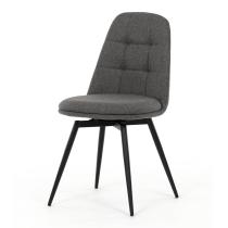 AUTRONIC DCL-V2040 GREY2 Židle jídelní, šedá látka, 360° otočný mechanismus, černý matný lak, kovové