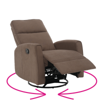 KONDELA Relaxačné otočné kreslo, sivohnedá Taupe, MEKENZI