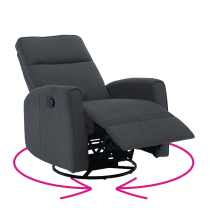 KONDELA Relaxačné otočné kreslo, sivá, MEKENZI