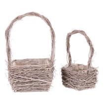 AUTRONIC OC4202 GREY Obal proutěný - hranatý košík, šedý, cena za sadu 2 ks