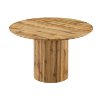 KONDELA Jedálenský stôl, dub, priemer 120 cm, MAHIR TYP 2