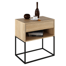 KONDELA Nočný/príručný stolík, dub sonoma/čierna, ARTI TYP 2