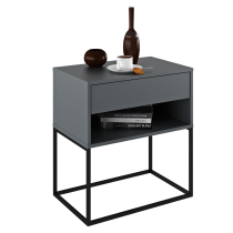 KONDELA Nočný/príručný stolík, grafit/čierna, ARTI TYP 2