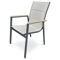 AUTRONIC AZC-S1110 BK Židle zahradní béžový textilen, hliník, černá barva