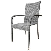 AUTRONIC AZC-S2114 GREY Židle zahradní, šedý umělý ratan, kov, stohovatelná.