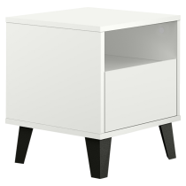 KONDELA Nočný stolík, biela, BOGAN 1S
