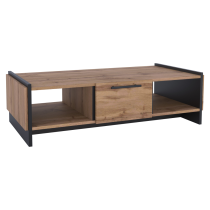 KONDELA Konferenčný stolík, dub wotan/čierna, AMONI 1S