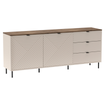 KONDELA Komoda, kašmír/dub castello, EYCO 2D3S