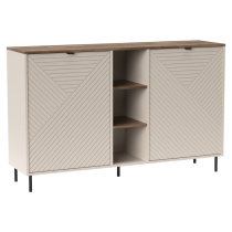 KONDELA Komoda s policami, kašmír/dub castello, EYCO 2D