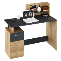 KONDELA PC stôl, dub artisan/grafit, PLATON NEW