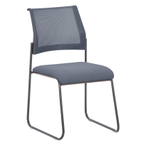 KONDELA Stohovateľná stolička, sivá/čierna, BARIS