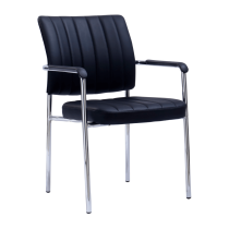 KONDELA Zasadacia stolička, čierna ekokoža/chróm, FLORIN