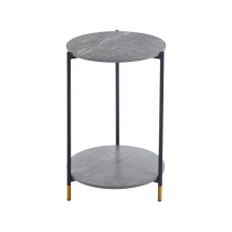 KONDELA Konferenčný stolík, sivý mramor/čierna, GAJAR