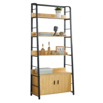 KONDELA Regál, dub tmavý/čierna, CHARITON