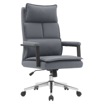 KONDELA Kancelárske kreslo, sivá ekokoža/chróm, KAHIL