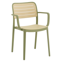 KONDELA Stohovateľná stolička, zelená/béžová, KARDOS TYP 2