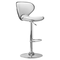 KONDELA Barová stolička, biela/chróm, HEDLI