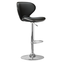 KONDELA Barová stolička, čierna/chróm, HEDLI