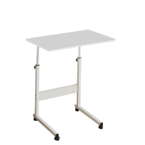 KONDELA Nastaviteľný PC stôl s kolieskami, biela, JUSTUS
