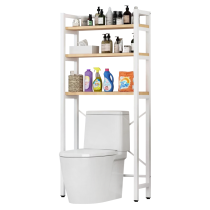 KONDELA Regál nad WC, dub natural/biela, BALRAM