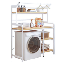 KONDELA Regál nad práčku, dub natural/biela, DARBY