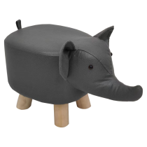 KONDELA Taburet v tvare sloníka, sivá/prírodná, BALBO