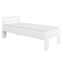 KONDELA Posteľ, 90x200, biela, BASIS