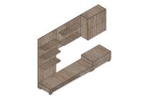 AUTRONIC 9HQ08 obývacia stena 300x59x210cm, farba noce