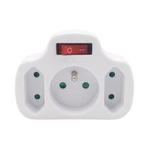 SOLIGHT P103 ROZBOCKA, 1X 10A+2X 2,5A, BIELA, VYPINAC