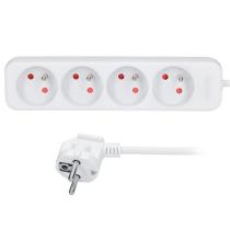 SOLIGHT PP20 PREDLZOVACI PRIVOD, 4 ZASUVKY, BIELY, 1,5M