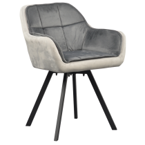KONDELA Otočné jedálenské kreslo, sivá Velvet látka, FLER