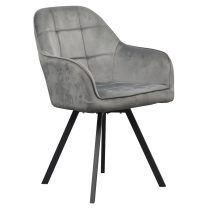 KONDELA Otočné jedálenské kreslo, tmavosivá Velvet látka, SAMANTA