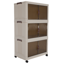 KONDELA Skladacia skrinka, biela/hnedá, plast, POSA TYP 2