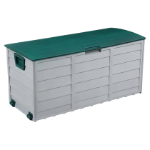 KONDELA Záhradný úložný box, sivá/zelená, KORTEZ