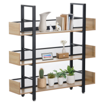 KONDELA 3-policový regál, dub/čierna, KILIS NEW TYP 1