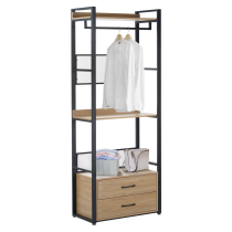 KONDELA Regál so zásuvkami, dub/čierna, KILOS NEW TYP 1