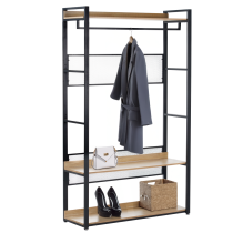 KONDELA Regál s policami, dub/čierna, KILOS NEW TYP 2