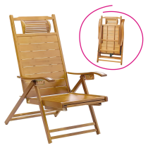 KONDELA Záhradné polohovacie kreslo, prírodná, bambus, VARDON