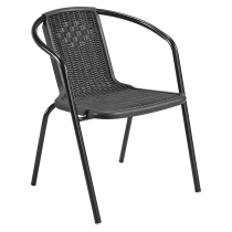 KONDELA Záhradná stohovateľná stolička, čierna, oceľ/plast, FRENY