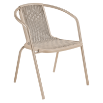 KONDELA Záhradná stohovateľná stolička, champagne, oceľ/plast, FRENY