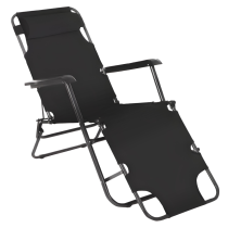 KONDELA Záhradné polohovacie kreslo, čierna, REGED