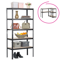 KONDELA Regál, dub/čierna, RADMAN