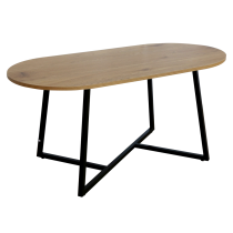 KONDELA Konferenčný stolík, dub/čierna, FREMONT