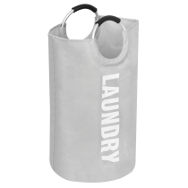 KONDELA Látkový kôš na bielizeň, sivá, DARILO