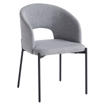 KONDELA Jedálenská stolička, sivá/čierna, LONKA