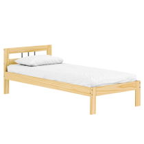 KONDELA Posteľ s roštom, prírodná, borovicové drevo, 90x200, JONA