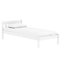 KONDELA Posteľ s roštom, biela, borovicové drevo, 90x200, MAVIL