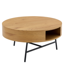 KONDELA Konferenčný stolík, dub/čierna, TARMON